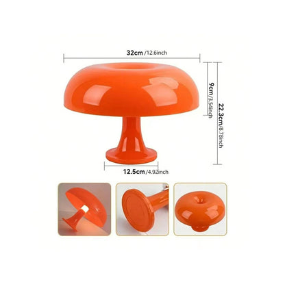 MUSHROOM LAMP ORANGE MID-CENTURY DESIGN