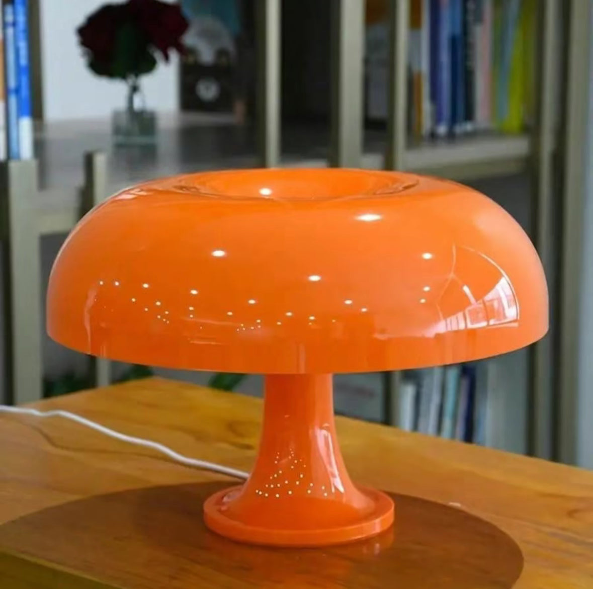 MUSHROOM LAMP ORANGE MID-CENTURY DESIGN