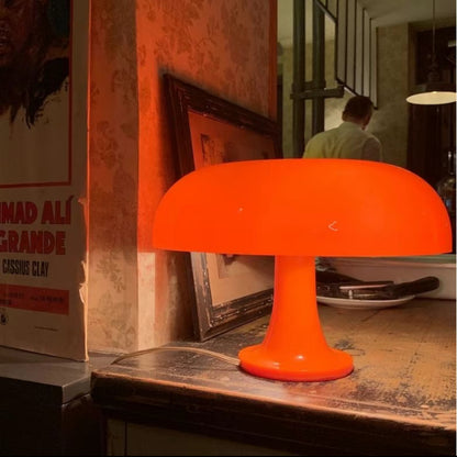 MUSHROOM LAMP ORANGE MID-CENTURY DESIGN