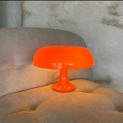 MUSHROOM LAMP ORANGE MID-CENTURY DESIGN