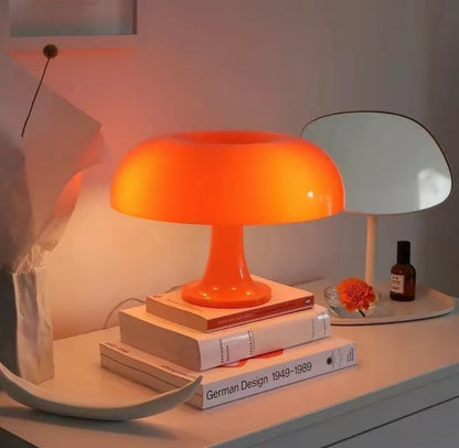 MUSHROOM LAMP ORANGE MID-CENTURY DESIGN