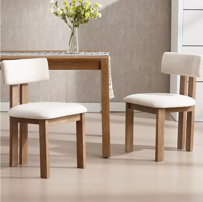 Chic Mid-Century White Dining Chair Set of 4