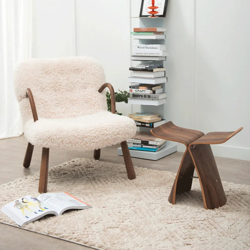 Danish Wave Wooden Living Stool