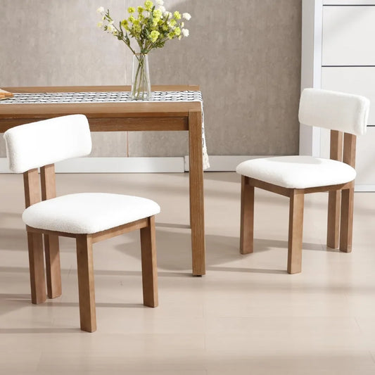 Chic Mid-Century White Dining Chair Set of 4