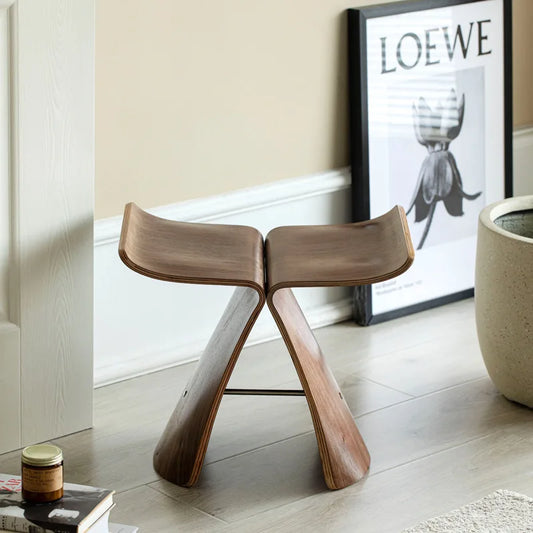 Danish Wave Wooden Living Stool