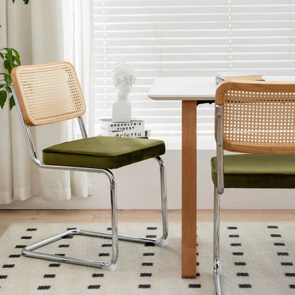 Set of 2 Mid-Century Velvet Dining Chairs